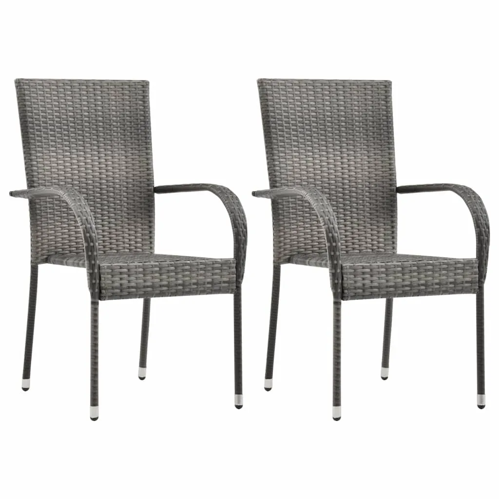 Stackable Patio Chairs Outdoor Wicker Patio Dining Chair Poly Rattan