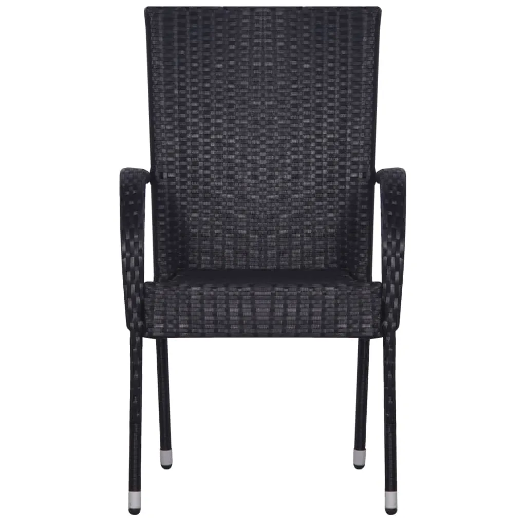Stackable Patio Chairs Outdoor Wicker Patio Dining Chair Poly Rattan