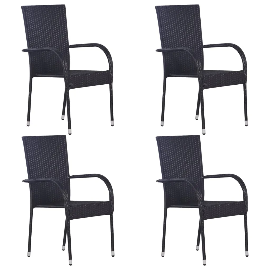 Stackable Patio Chairs Outdoor Wicker Patio Dining Chair Poly Rattan
