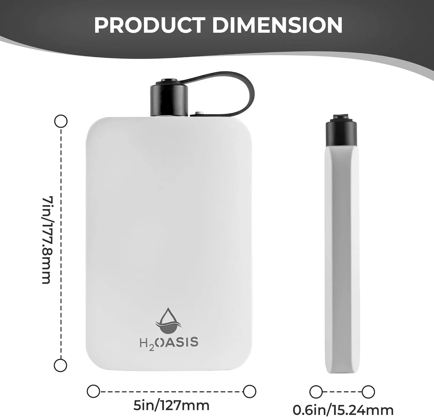 Stainless Steel Hip Flask for Men - Funnel Bottles Compact Metal Whiskey Flask for Liquor Insulated - Fits In Purse, Ideal for Travel, Office, Daily Hydration 17oz (White)