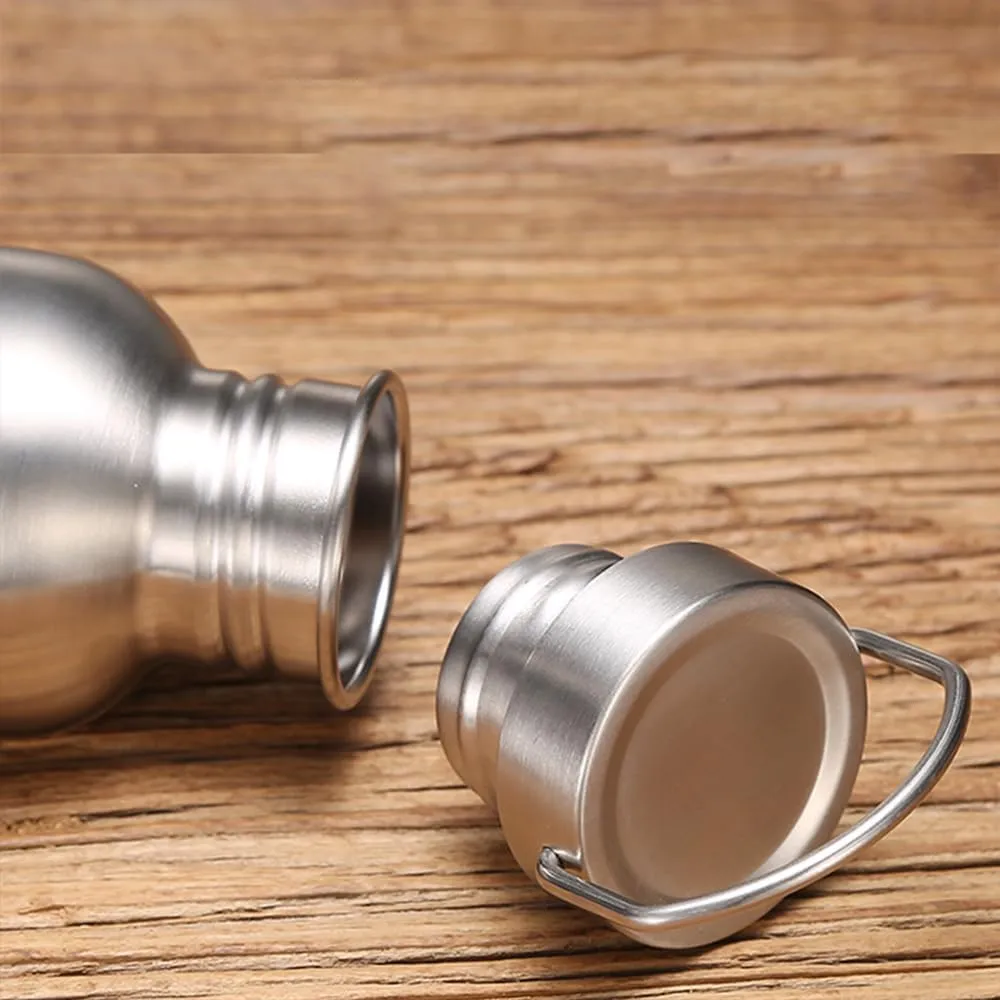 Stainless Steel Water Bottle Single Wall Metal Bottle Large Camping Water Cup with Handle Wide Mouth Leak Proof Lightweight Sports Kettle Cup (51 oz)