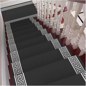 Stair Treads Carpet, Self-Adhesive Stair Pads, Anti Slip Home Staircase Decor Microfiber Step Floor Mat, Step Protector, Full Roll Children Elders Pets Friendly Rug (Color : Grey(Width: 100C