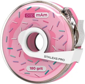 Staleks Pro Disposable White Abrasive Tape papmAm Expert – 180 Grit – 7m Roll in Plastic Case – Glueless Replaceable Abrasive – Professional Nail Shaping – Manicure & Pedicure