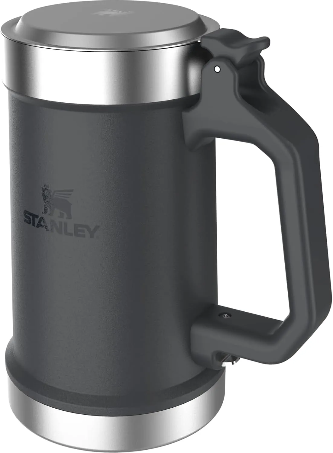 Stanley Classic Bottle Opener Beer Stein 24 oz | Flip Up Lid and Heavy Duty Handle with Built In Bottle Opener | Insulated Stainless Steel Beer Mug | BPA-Free | Stainless Steel Shale