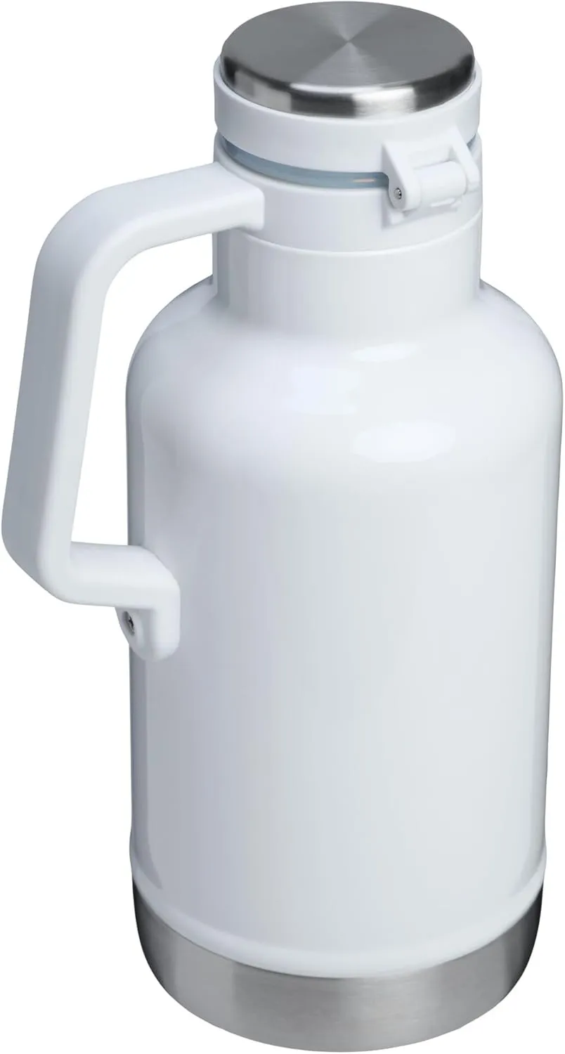 Stanley Classic Easy-Pour Growler 64 oz | Keeps Beer Cold or Coffee Hot | Leakproof Steel Lined Lid and Easy to Carry Handle | Insulated Stainless Steel | BPA-Free | Frost Gloss