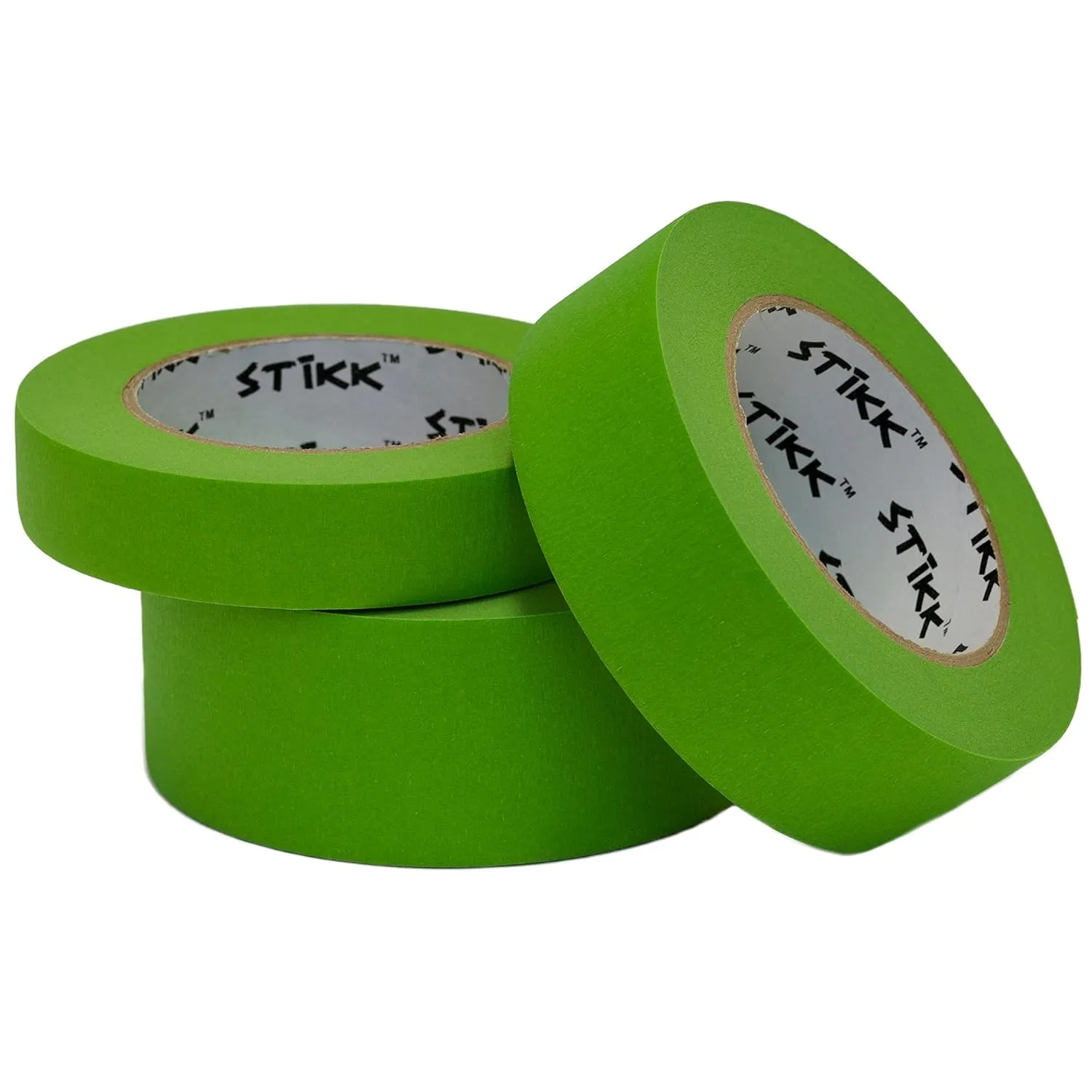 STIKK Painters Tape - 36 Roll Case Green Painter Tape - 1 inch x 60 Yards - Paint Tape for Painting, Edges, Trim, Ceilings - Masking Tape for DIY Paint Projects - Residue-Free Painting Tape