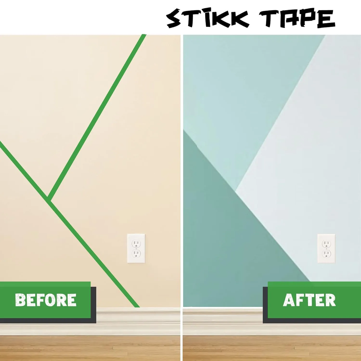 STIKK Painters Tape - 36 Roll Case Green Painter Tape - 1 inch x 60 Yards - Paint Tape for Painting, Edges, Trim, Ceilings - Masking Tape for DIY Paint Projects - Residue-Free Painting Tape