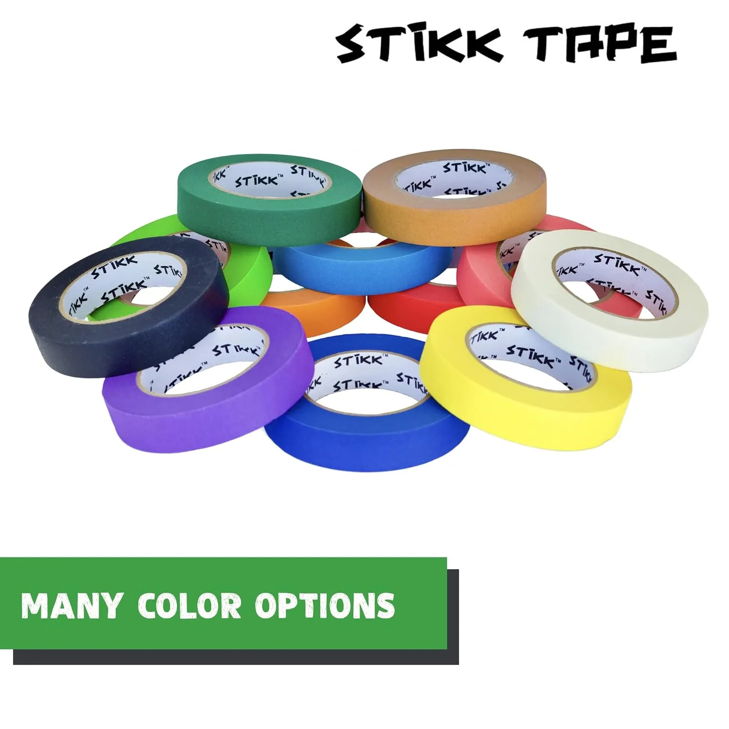 STIKK Painters Tape - 36 Roll Case Green Painter Tape - 1 inch x 60 Yards - Paint Tape for Painting, Edges, Trim, Ceilings - Masking Tape for DIY Paint Projects - Residue-Free Painting Tape