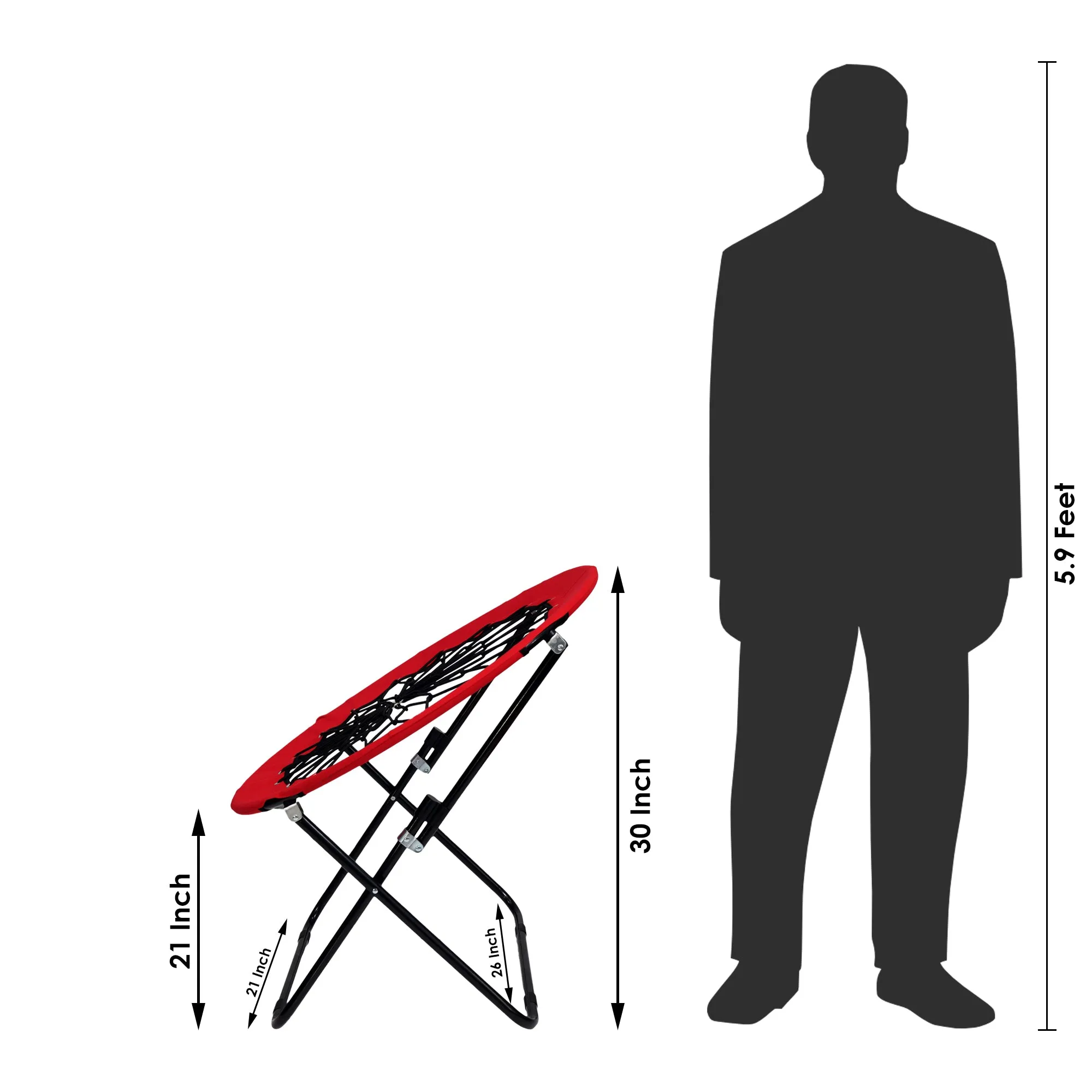 Story@Home Metal Red Solid 1 U Foldable Chair