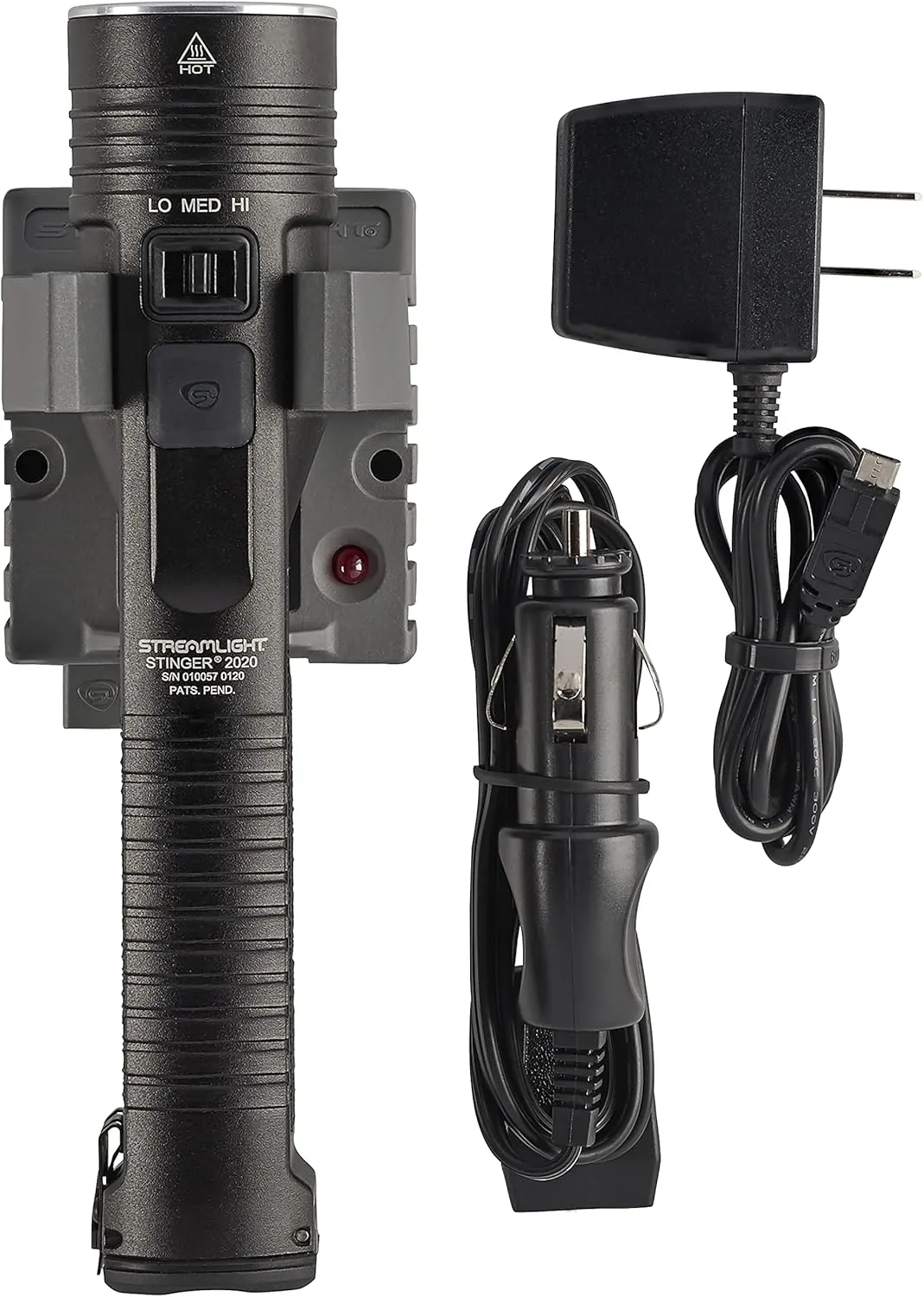 Streamlight 78101 Stinger 2020 2000-Lumen Rechargeable Professional Flashlight with 120V AC/12V DC 1 Holder Charger, Black