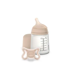 Suavinex Zero Zero Newborn Starter Set Small Anti Colic Baby Bottle   Pacifier, No 1 Spanish Baby Bottle Brand, Minimizes Bottle Rejection & Nipple Confusion, Adaptable Flow - Light