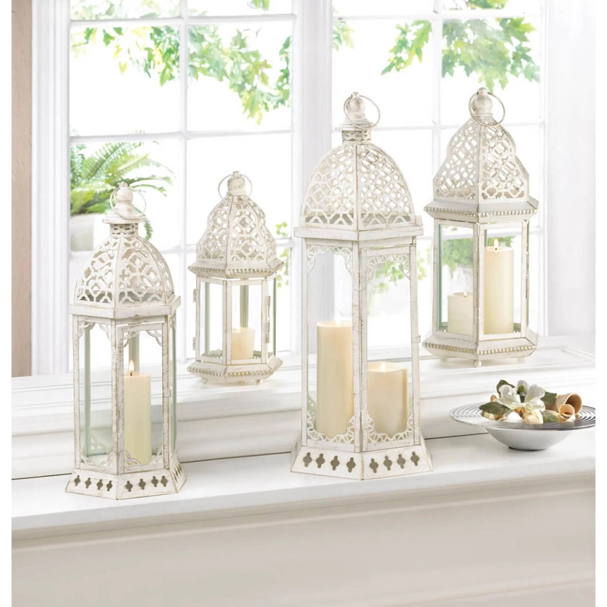 Sublime Candle Lantern - 12" - White