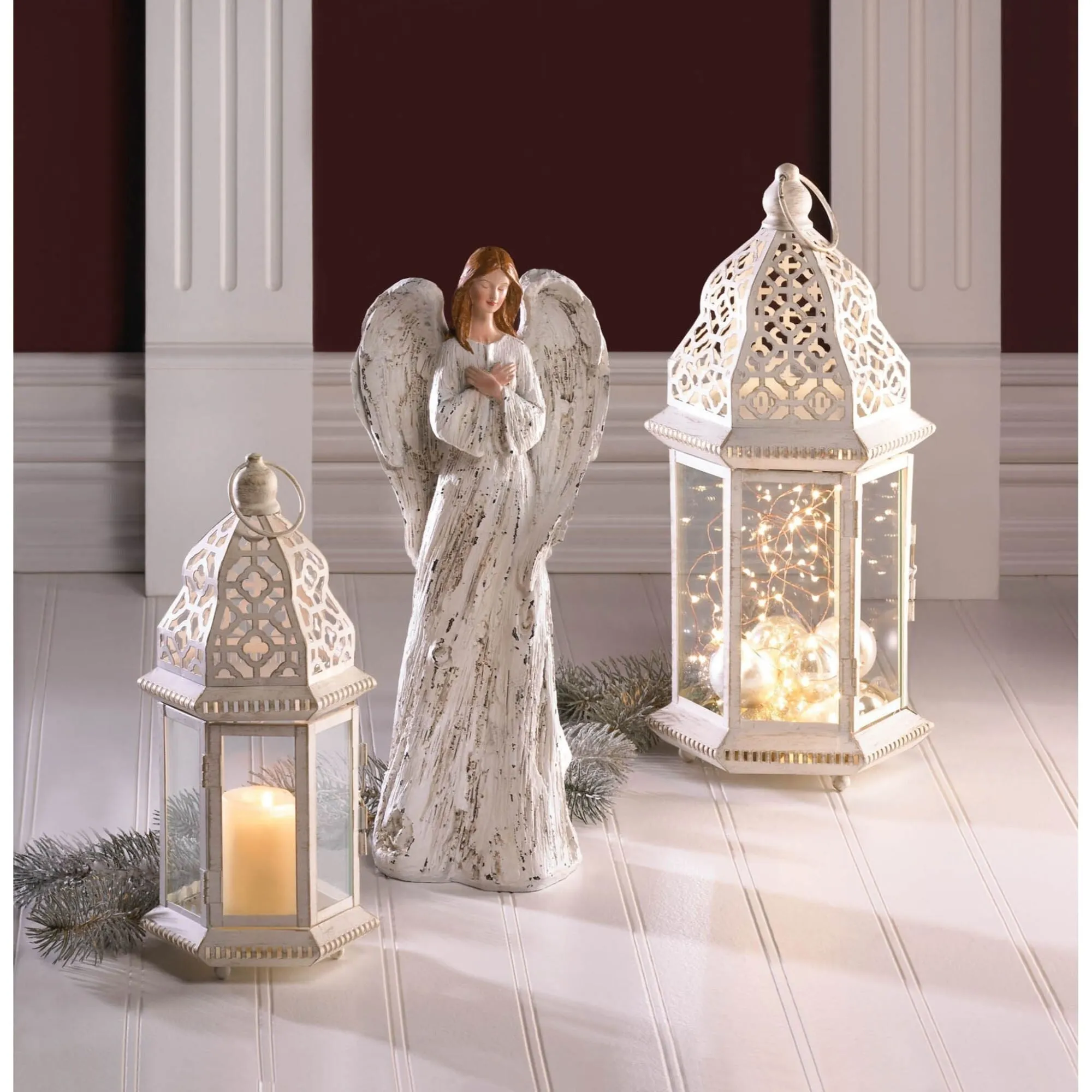 Sublime Candle Lantern - 12" - White