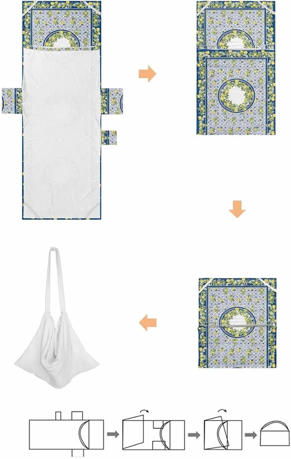 Summer Lemon Chaise Lounger Cover with Pockets, Pool Lounge Chair Covers 85"x29", Vintage Yellow Fruits Ceramic Tile Microfiber Beach Chair Cover for Outdoor Patio Sunbathing