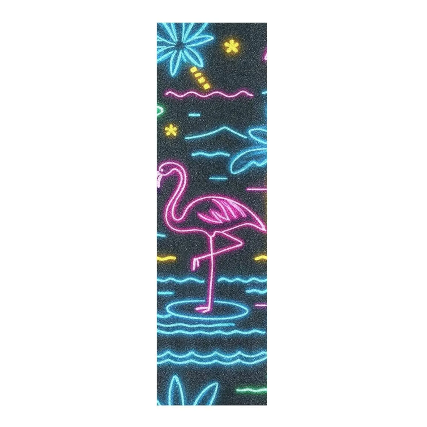 Summer Neon Flamingo Coconut Tree Skate Board Grip Tape Waterproof Grip Tape Scooter 33×9 Inch repuesto para patineta