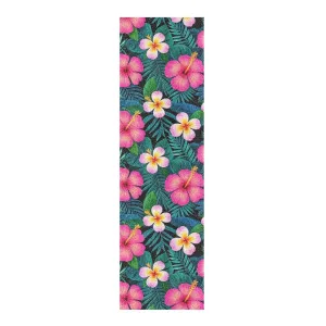 Summer Plumeria Hibiscus Palm Leaf Skateboard Grip Tape Non Slip pro Scooter Grip Tape Waterproof Grip Tape Cruiser 33×9 Inch