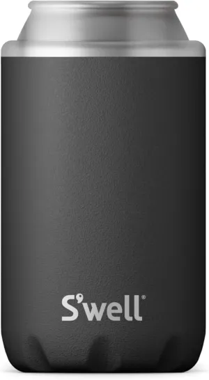 S'well Stainless Steel Drink Chiller, Fits 12oz Cans and Bottles, Onyx, Triple Layered Vacuum Insulated Container Keeps Drinks Cold for Up To 6 Hours, BPA Free