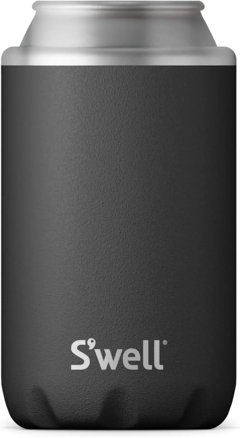 S'well Stainless Steel Drink Chiller, Fits 12oz Cans and Bottles, Onyx, Triple Layered Vacuum Insulated Container Keeps Drinks Cold for Up To 6 Hours, BPA Free