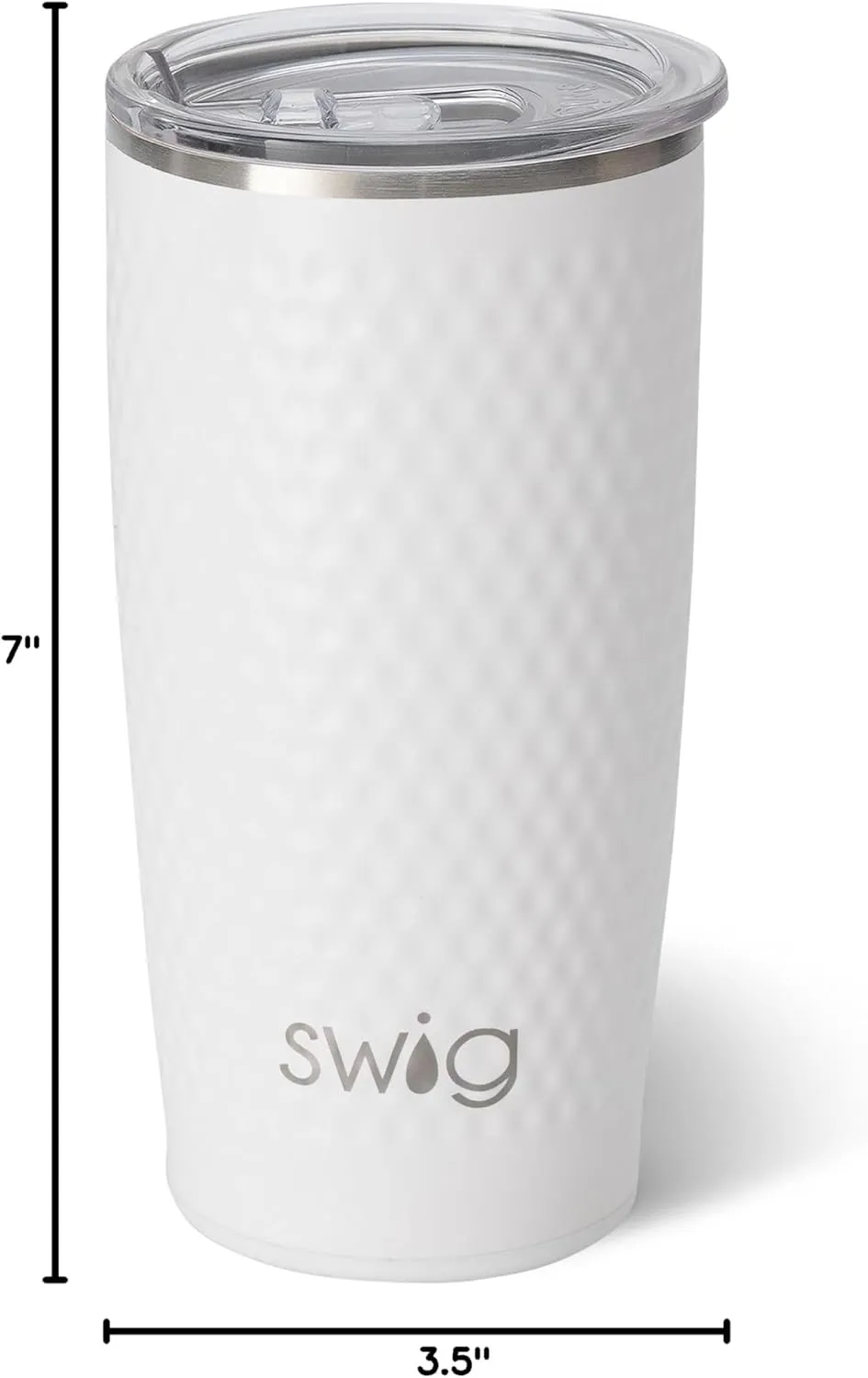 Swig Life 22oz Triple Insulated Highball Tumbler with Lid, Dishwasher Safe, Double Wall, and Vacuum Sealed Travel Coffee Mug Tumbler in Golf Ball with Golf Ball Textured Frame