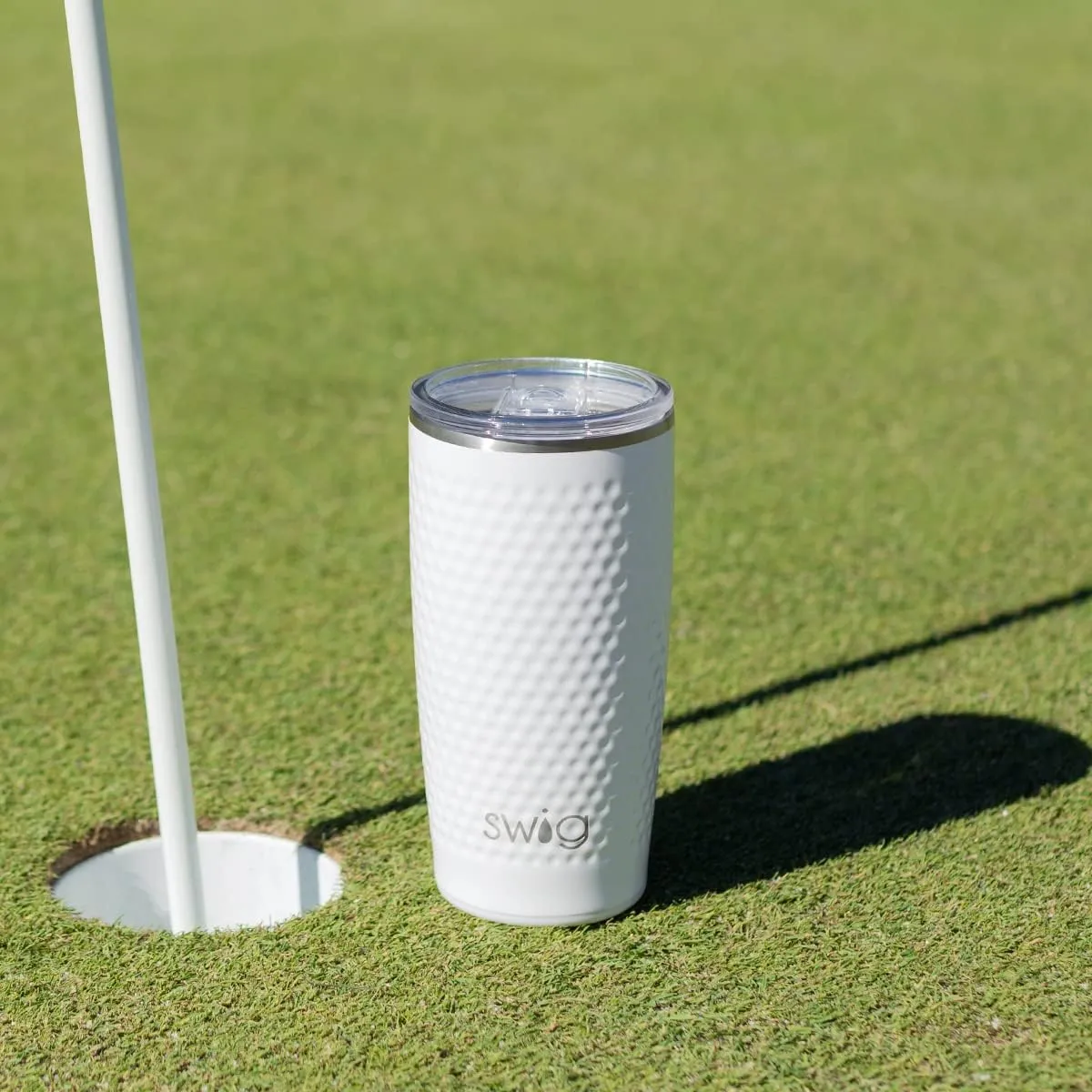 Swig Life 22oz Triple Insulated Highball Tumbler with Lid, Dishwasher Safe, Double Wall, and Vacuum Sealed Travel Coffee Mug Tumbler in Golf Ball with Golf Ball Textured Frame
