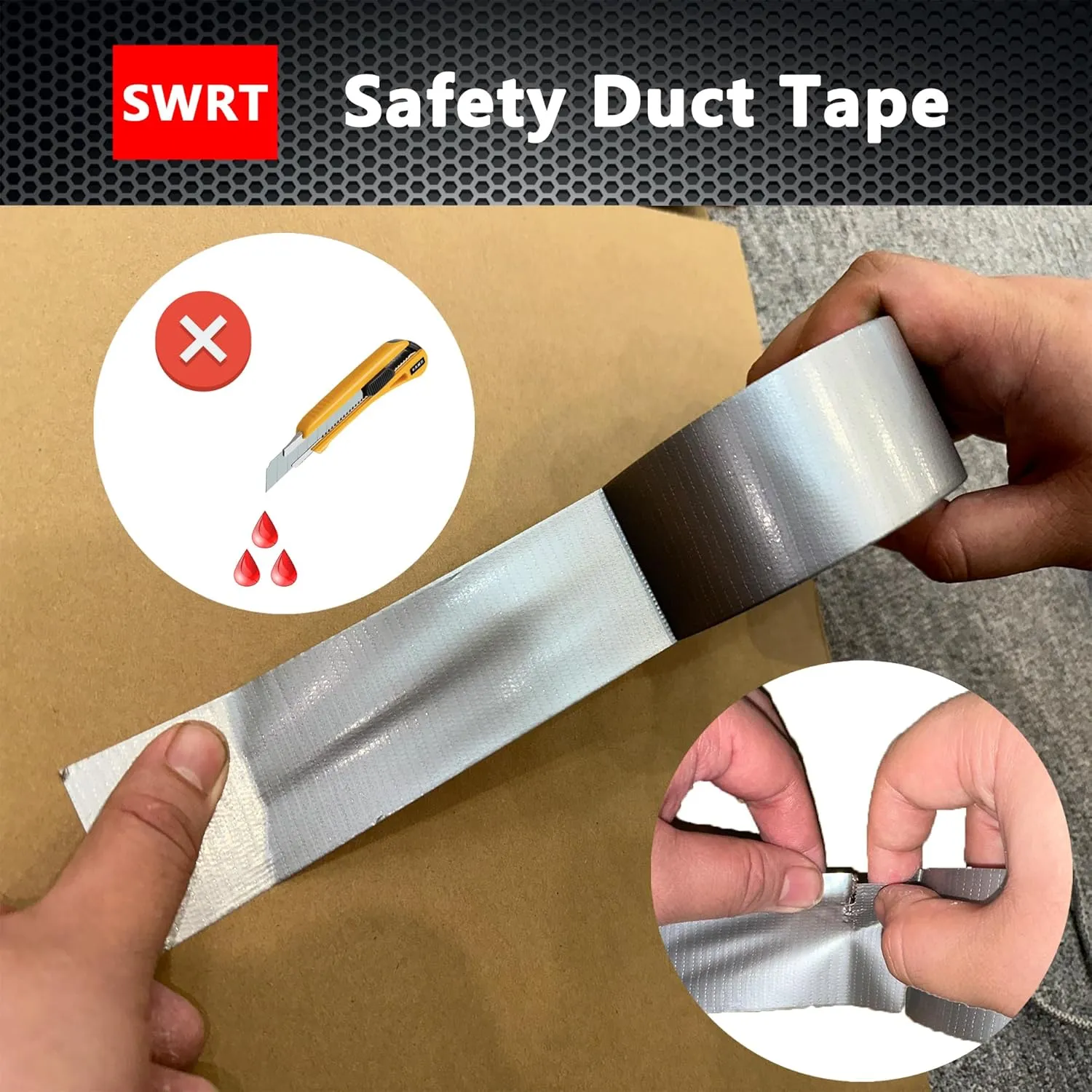 SWRT 24-Pack 9 Mil Silver Heavy Duty Duct Tape Strong Adhesive, 2 Inch x 720 Yd Duct Heavy Duty Waterproof All Weather Gray Duct Tape No Residue Sealing & Patching for Indoor&Outdoor Repair