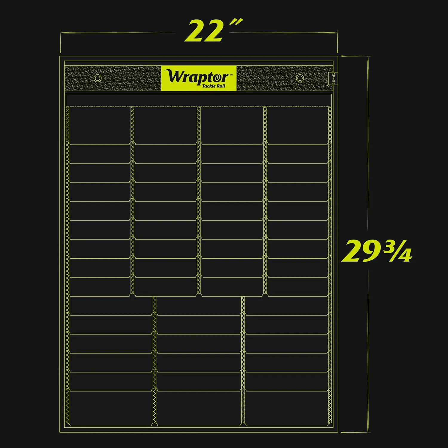 Tackle Roll®| Fishing Tackle Storage Organizer | Classic Pro (54 Pockets)