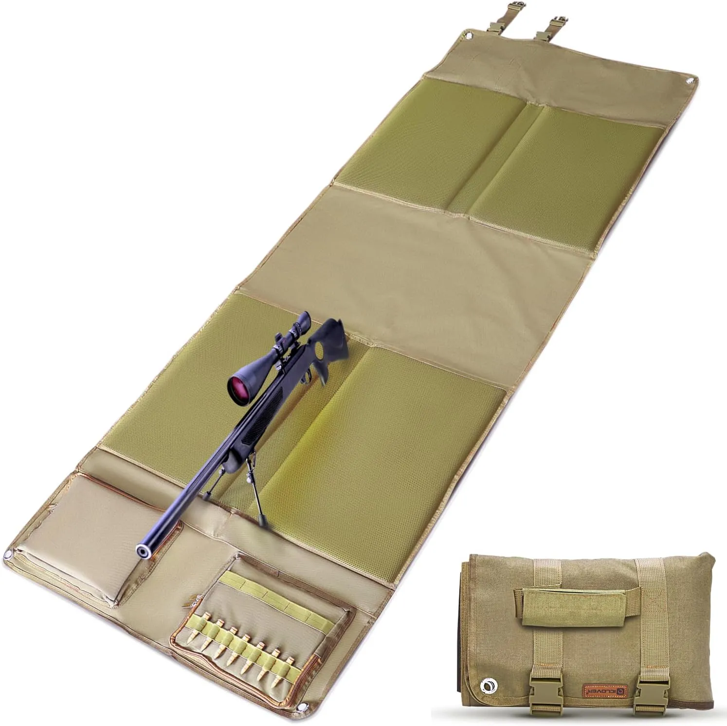 Tactical Shooting Mat, Extra Large Hunting Shooting Mats Prone Padded Roll Up Portable Waterproof Hunting Mats Accessories Non-Slip Durable Shooting Rest for Shooters Range Rifle