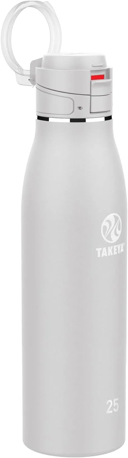 Takeya 885395525143 Traveler Insulated Stainless Steel Bottle, Flip Cap Dodgeball 25oz
