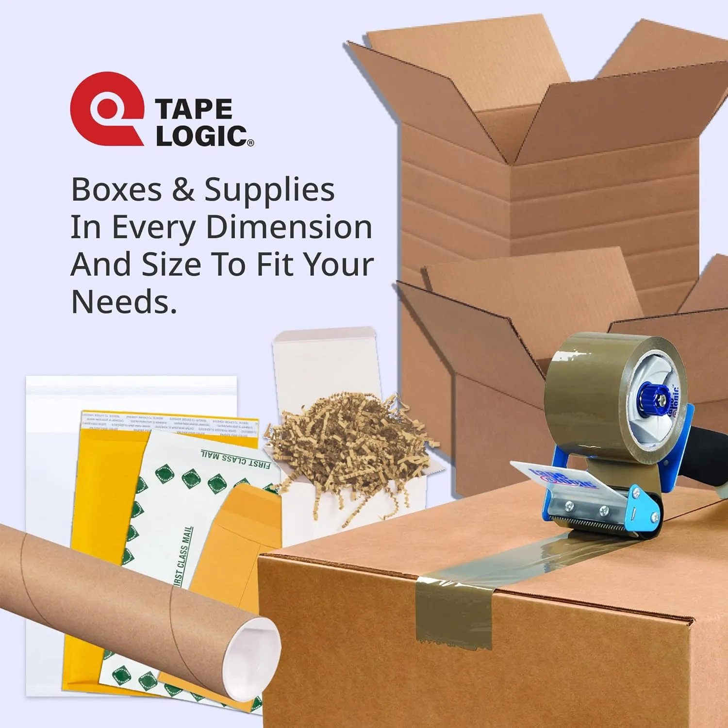 Tape Logic 2" x 55 yds Packing Tape Kit 2.6 Mil (2-Pack) Heavy Duty Packing Tape Rolls for Sealing Boxes at Home, Warehouse, & Office, Supplies for Packaging, Shipping, Moving