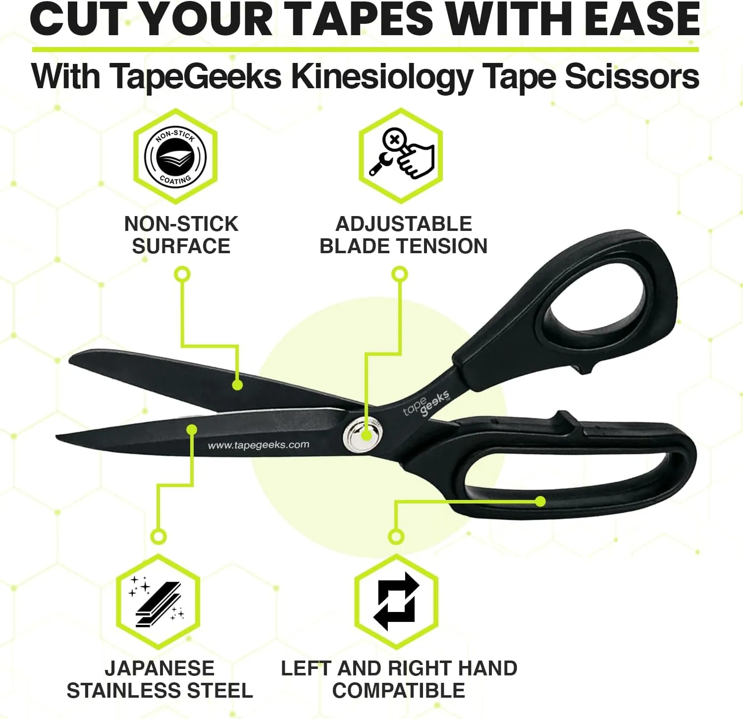 TapeGeeks Kinesiology Tape Athletic Tape Hypoallergenic Kinesiology Tape Sports Tape Kinesiology Tape Waterproof, Body Tape Kinesiology Skin Tape Physio Tape Roll Kinesiology Tape for Knees