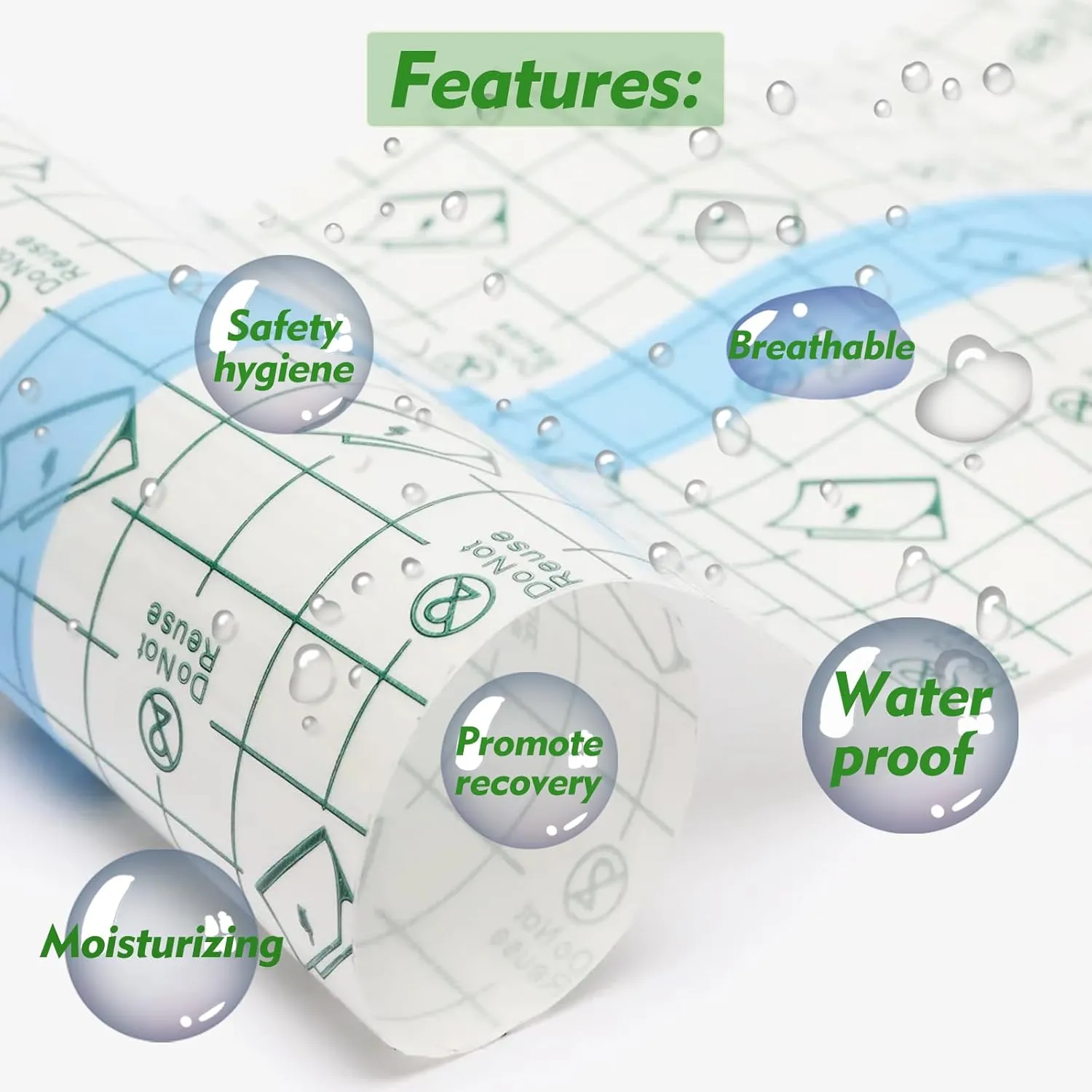 Tattoo Aftercare Second Skin Covers Roll 6" x 2 Yard - Rayyl Tattoo Waterproof Film Aftercare Bandage Waterproof, Second Skin Cover up Tape Transparent Film Healing Protective (6" x 2 Yard)