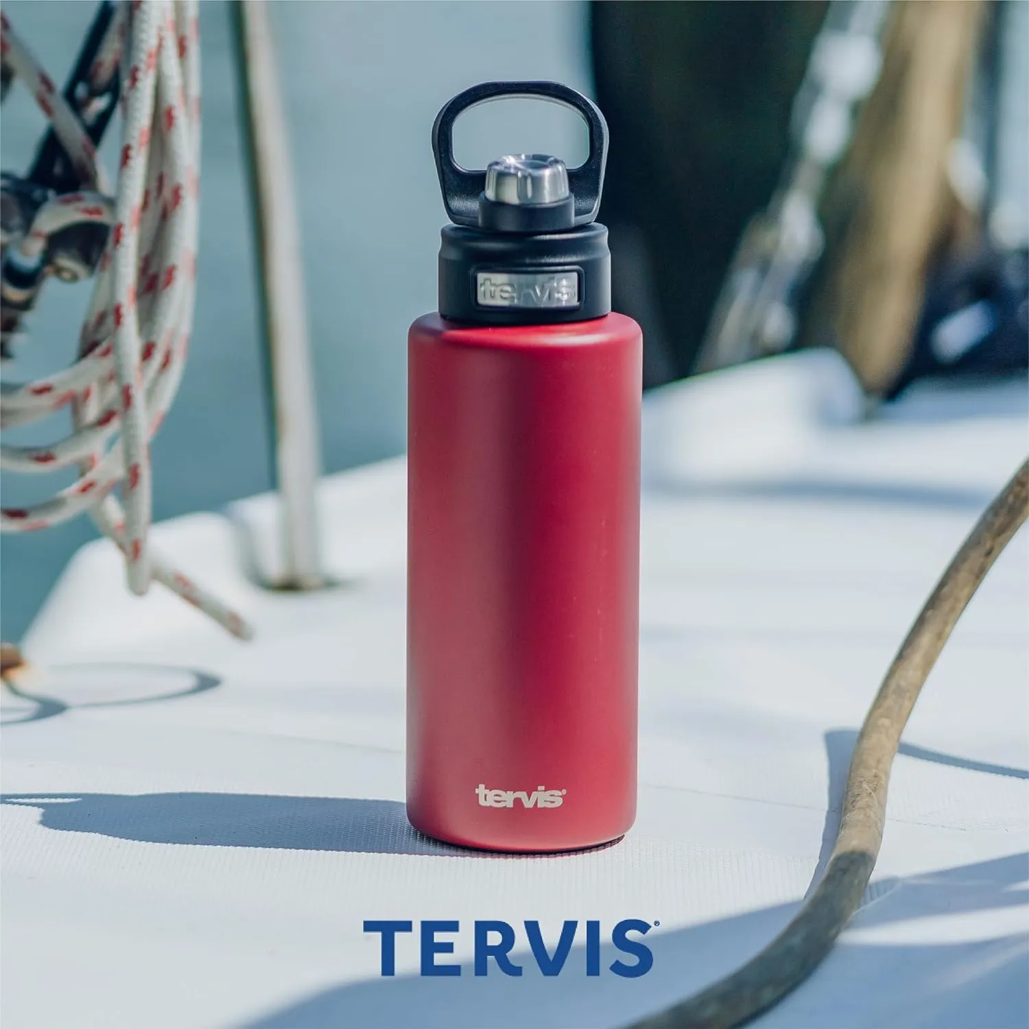 Tervis Guy Harvey Ink Marlin Triple Walled Insulated Tumbler Travel Cup Keeps Drinks Cold, 32oz Wide Mouth Bottle, Stainless Steel