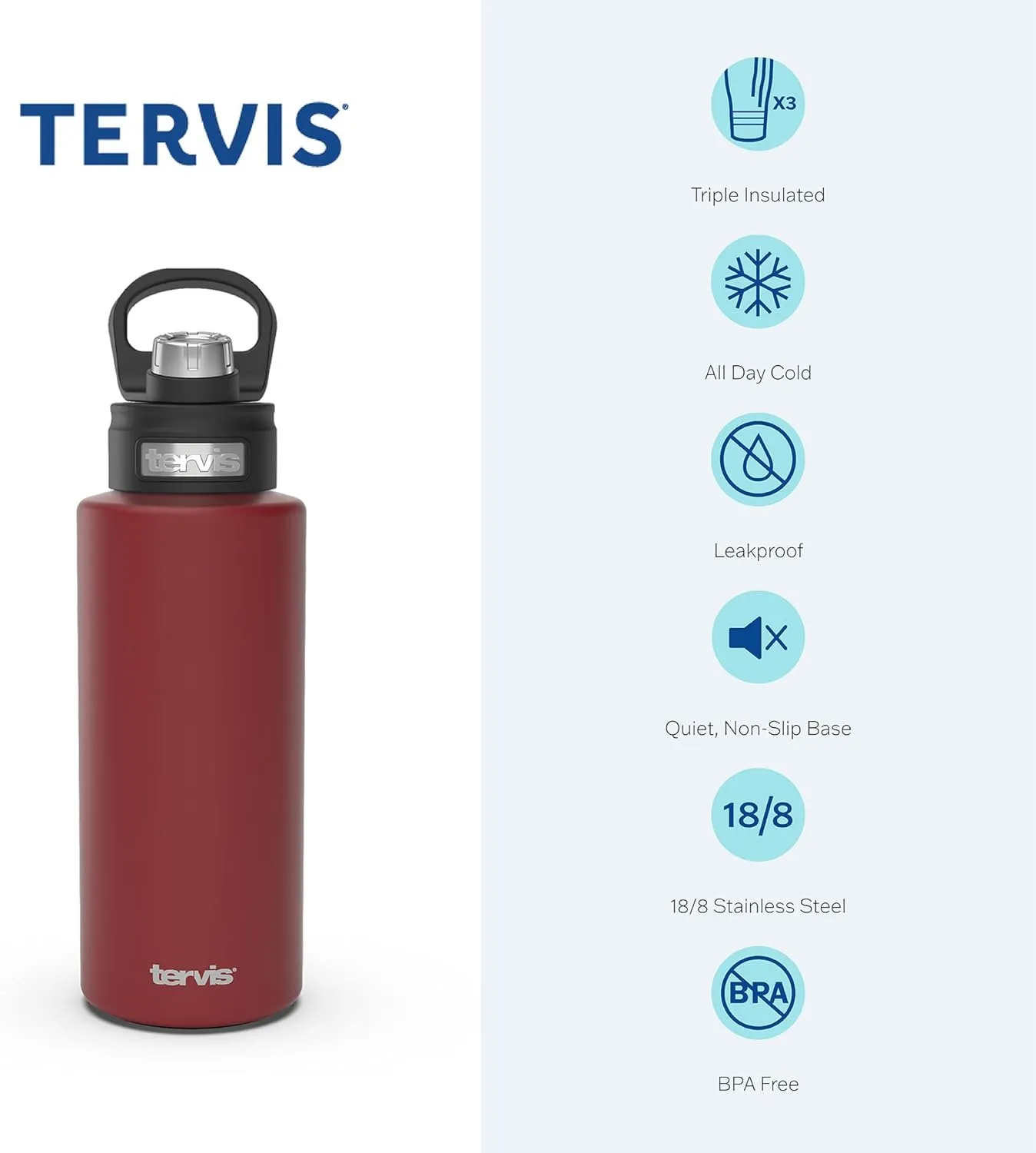 Tervis Guy Harvey Ink Marlin Triple Walled Insulated Tumbler Travel Cup Keeps Drinks Cold, 32oz Wide Mouth Bottle, Stainless Steel