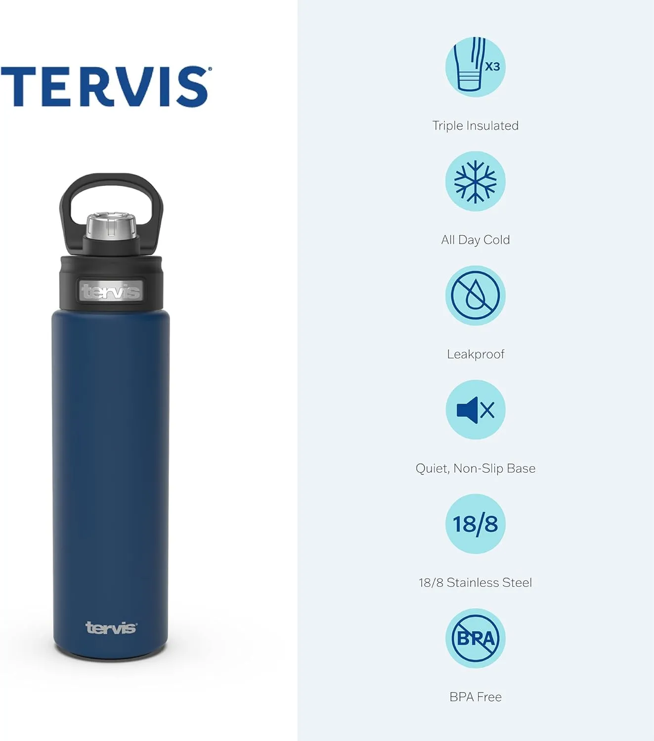 Tervis Marines Logo Engraved on Onyx Shadow Insulated Tumbler 24oz Wide Mouth Bottle Stainless Steel, 1 Count (Pack of 1)