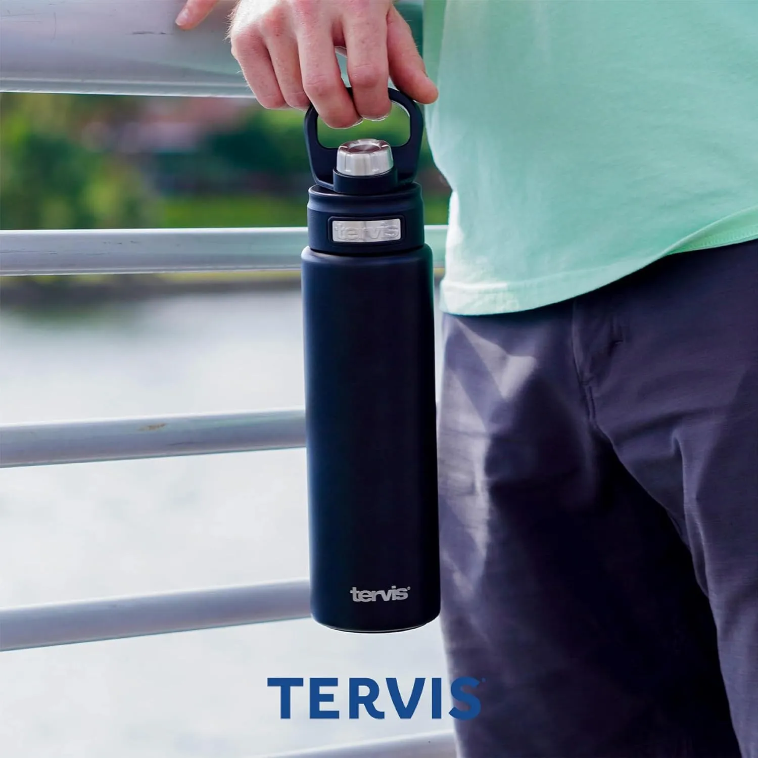 Tervis Marines Logo Engraved on Onyx Shadow Insulated Tumbler 24oz Wide Mouth Bottle Stainless Steel, 1 Count (Pack of 1)