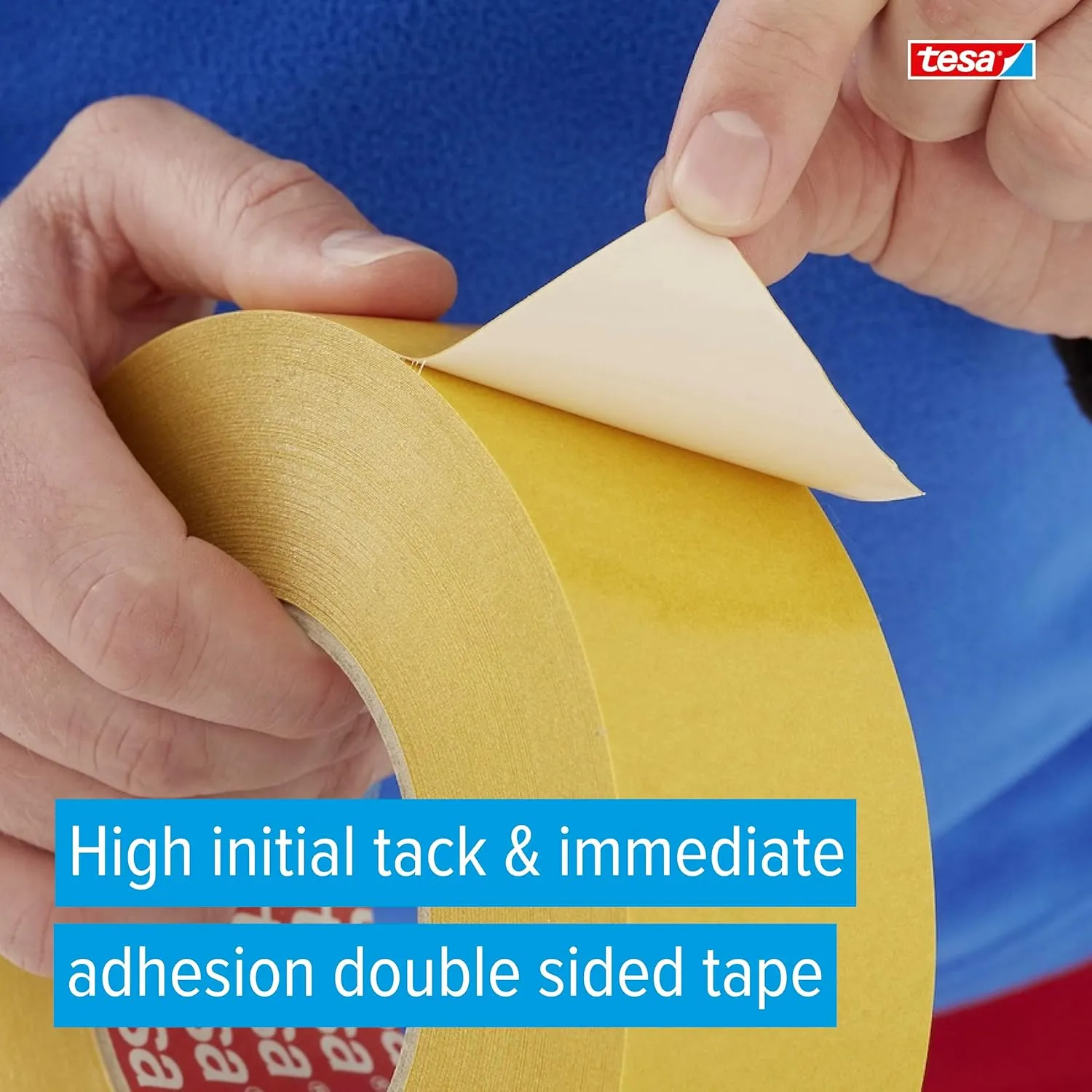 tesa 4970 Double-Sided PVC Film Tape, White, 1 in x 60 yd, 1 Roll