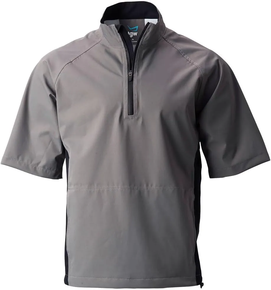 TGW Men's Waterproof Short Sleeve Golf Rain Shirt Jacket Pullover for Golfing
