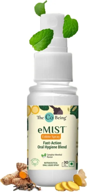 The Co'Be'ing eMIST Mouth Freshner, Fresh Breath & Oral Health Booster, 30ml, Vegan, Camphor-Menthol Flavor Pack of 2