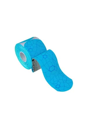 THERABAND Kinesiology Tape, Waterproof Physio Tape for Muscle & Joint Support, Standard Roll with XactStretch Application Indicators, 2" X 10" Strips, 20 Precut Strips, Blue/Blue