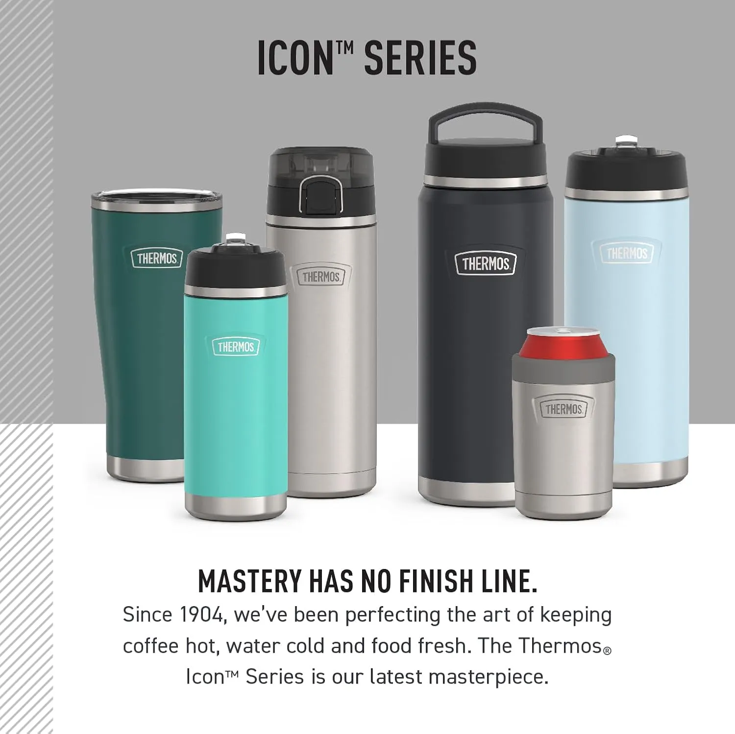 THERMOS ICON SERIES, Stainless Steel Dual Temperature Beverage Bottle, 40 oz, Matte Stainless Steel