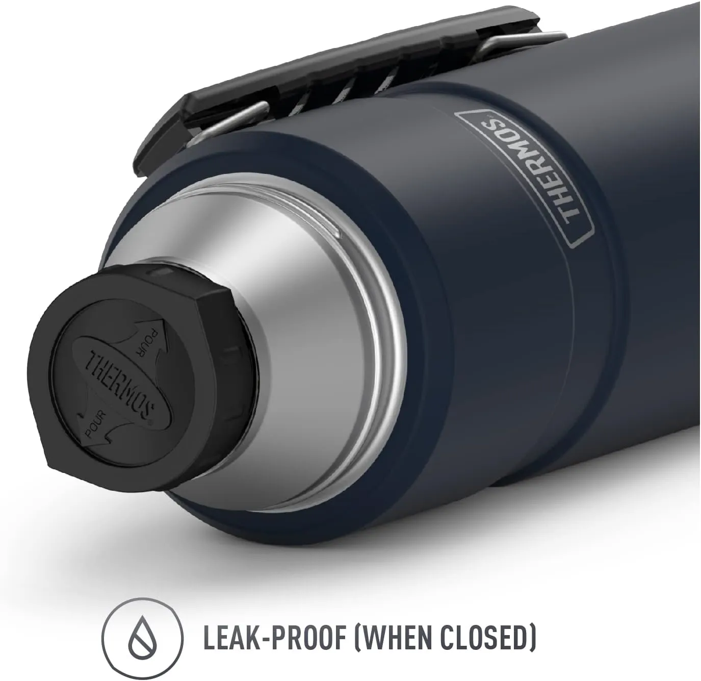 THERMOS Stainless King Vacuum-Insulated Beverage Bottle, 40 Ounce, Midnight Blue