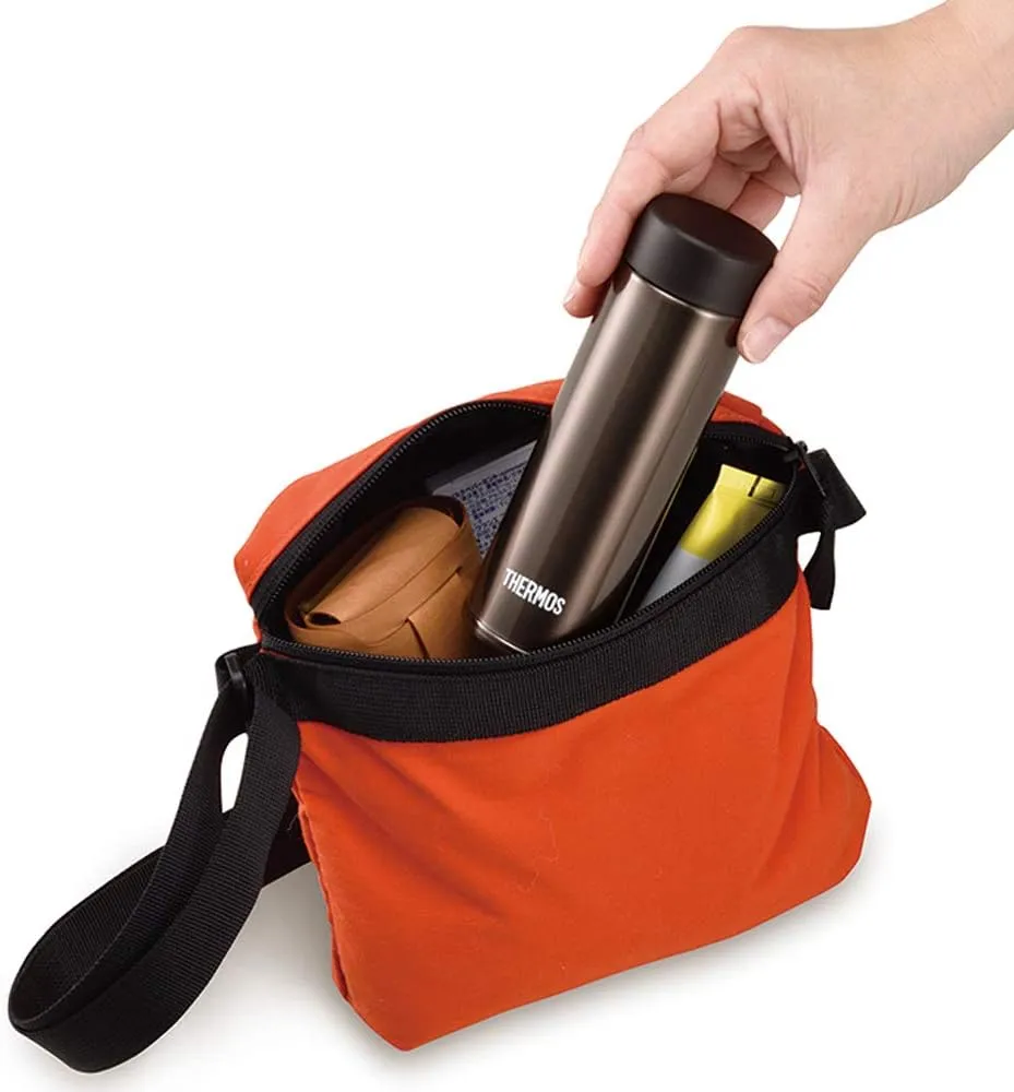 Thermos Water Bottle, Vacuum Insulated Pocket Mug, 5.1 fl oz (150 ml), Brown JOJ-150 BW (Small Capacity Model)
