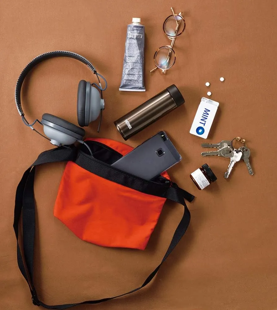 Thermos Water Bottle, Vacuum Insulated Pocket Mug, 5.1 fl oz (150 ml), Brown JOJ-150 BW (Small Capacity Model)