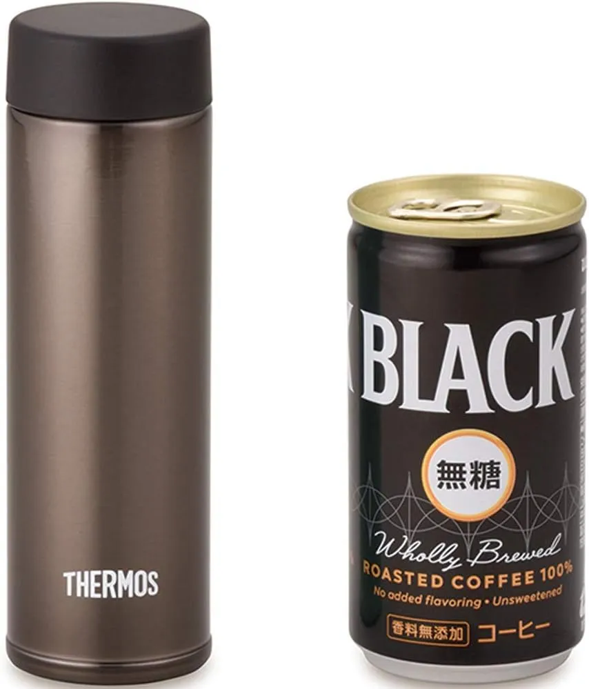 Thermos Water Bottle, Vacuum Insulated Pocket Mug, 5.1 fl oz (150 ml), Brown JOJ-150 BW (Small Capacity Model)