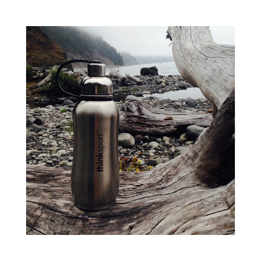 Thinksport Insulated Sports Bottle - 17oz (500ml) - Natural Silver
