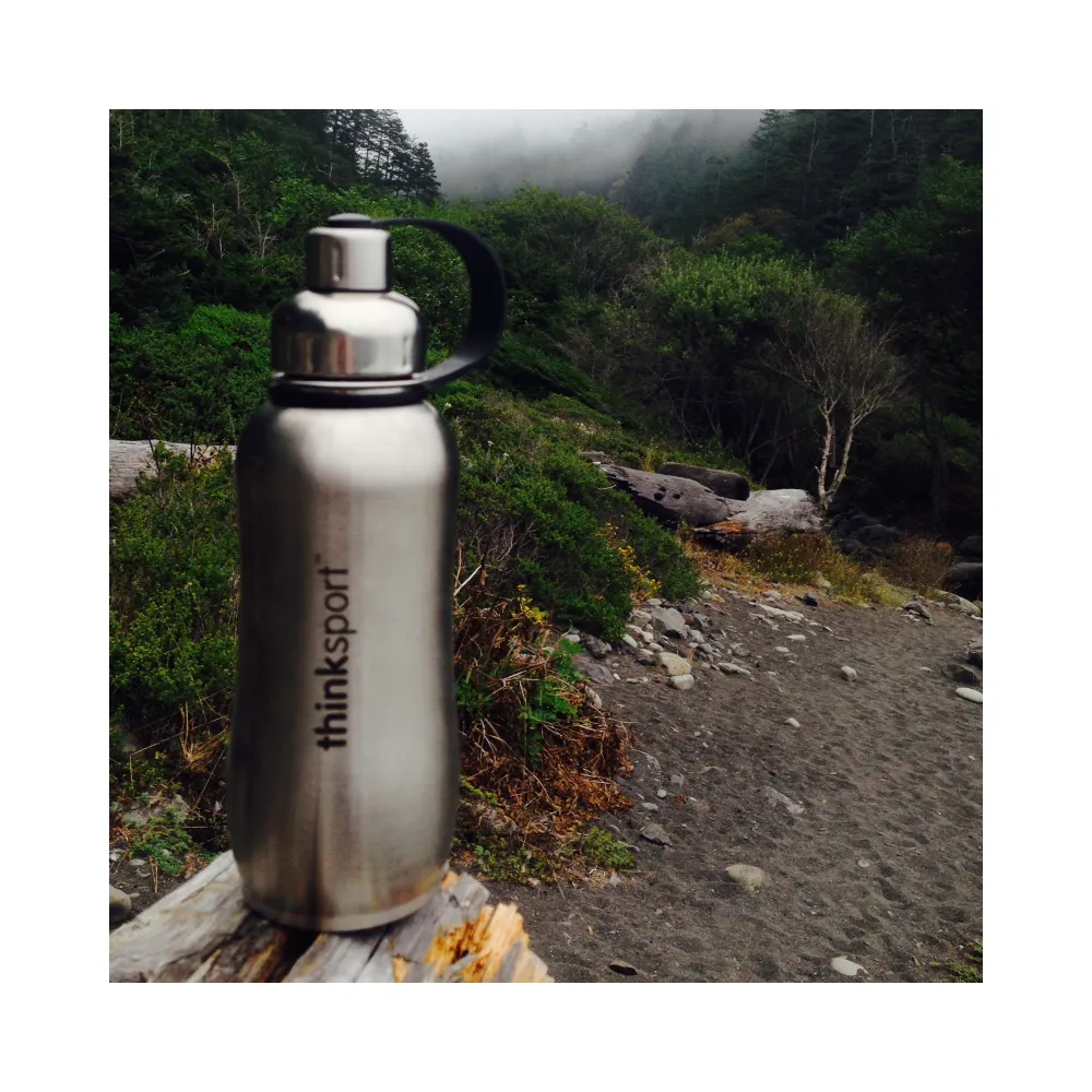 Thinksport Insulated Sports Bottle - 17oz (500ml) - Natural Silver