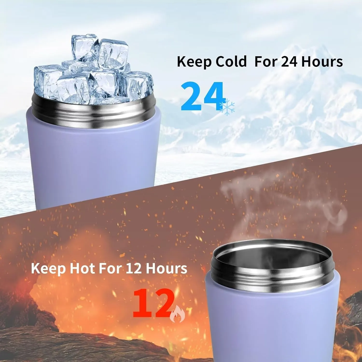 TOOFEEL Insulated Protein Shaker Bottle - 20 oz Double Walled Vacuum Metal, Keeps Cold/Hot, BPA Free Leakproof