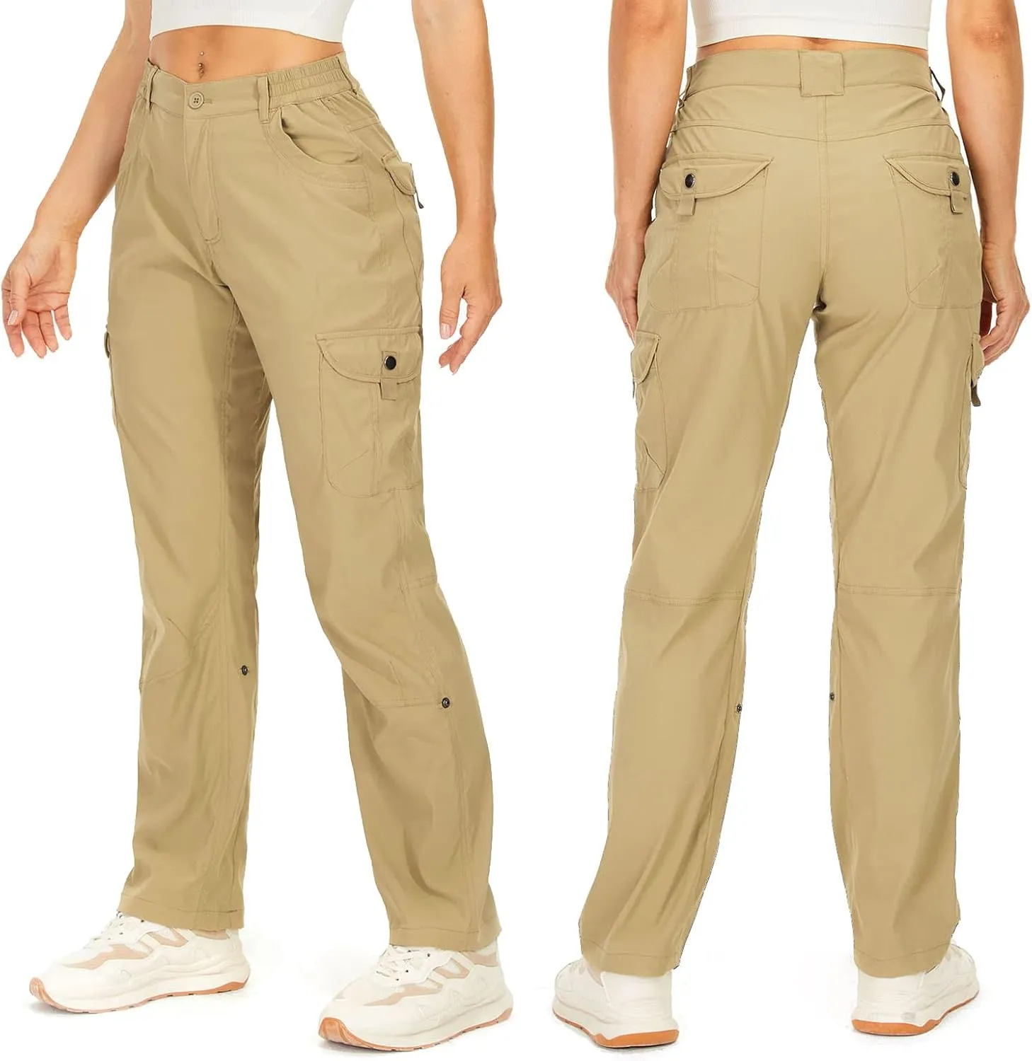 Toomett Women's Hiking Cargo Pants convertible Quick Dry UPF50  Waterproof capri Fishing Safari Travel Pants