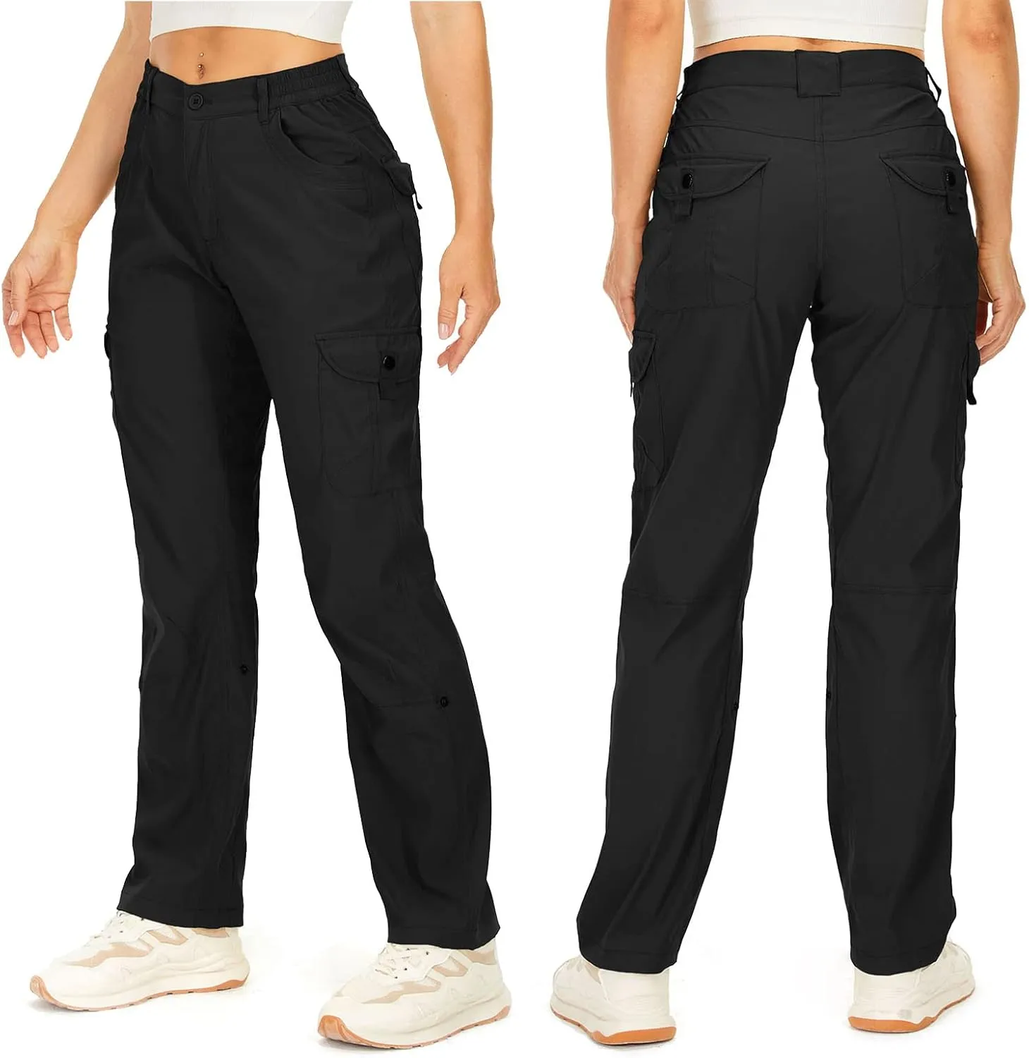 Toomett Women's Hiking Cargo Pants convertible Quick Dry UPF50  Waterproof capri Fishing Safari Travel Pants