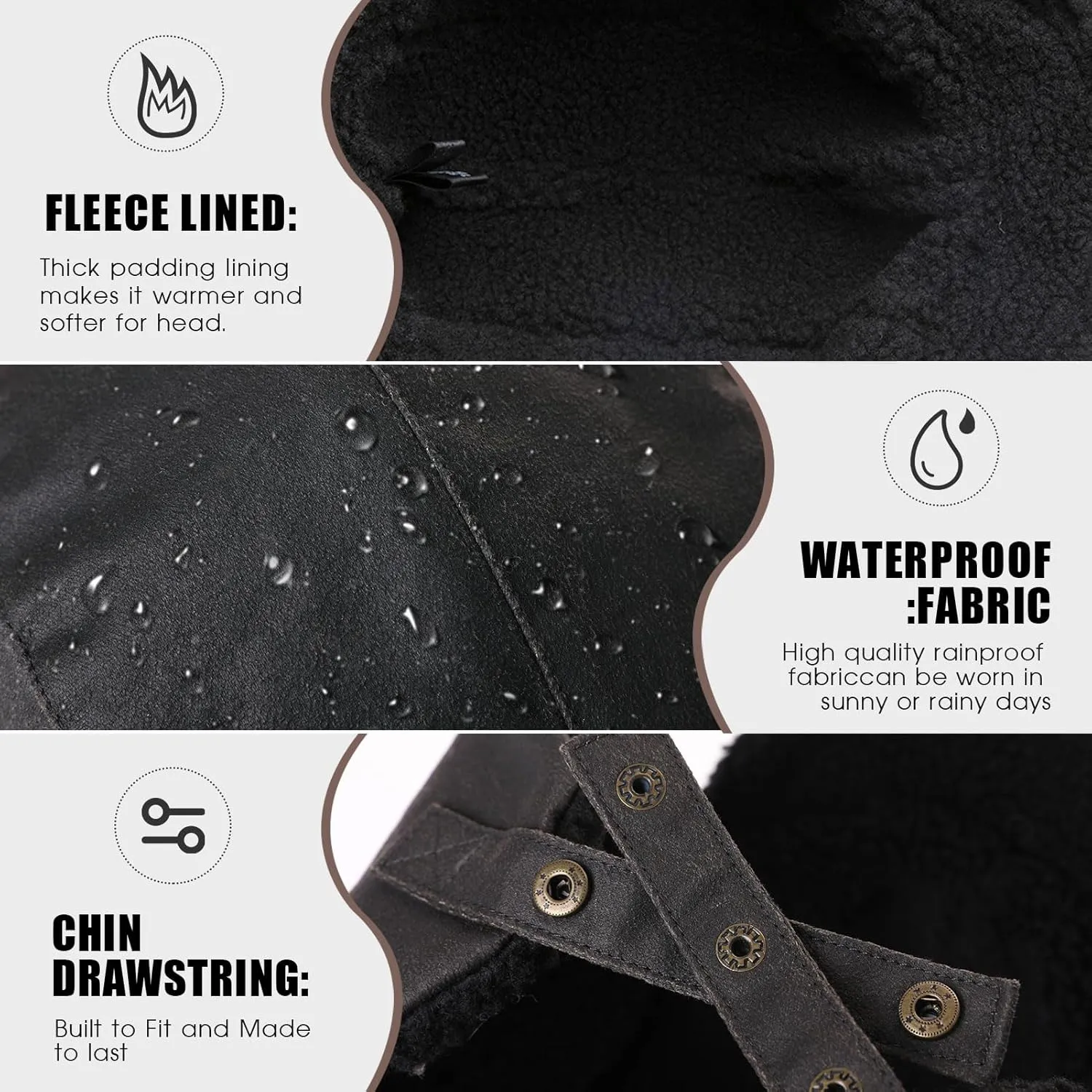 TOP-EX Oversize Waterproof XXL XXXL Mens Pilot Earflap Aviator Winter Faux Leather Hat Hunting Trapper Outdoors